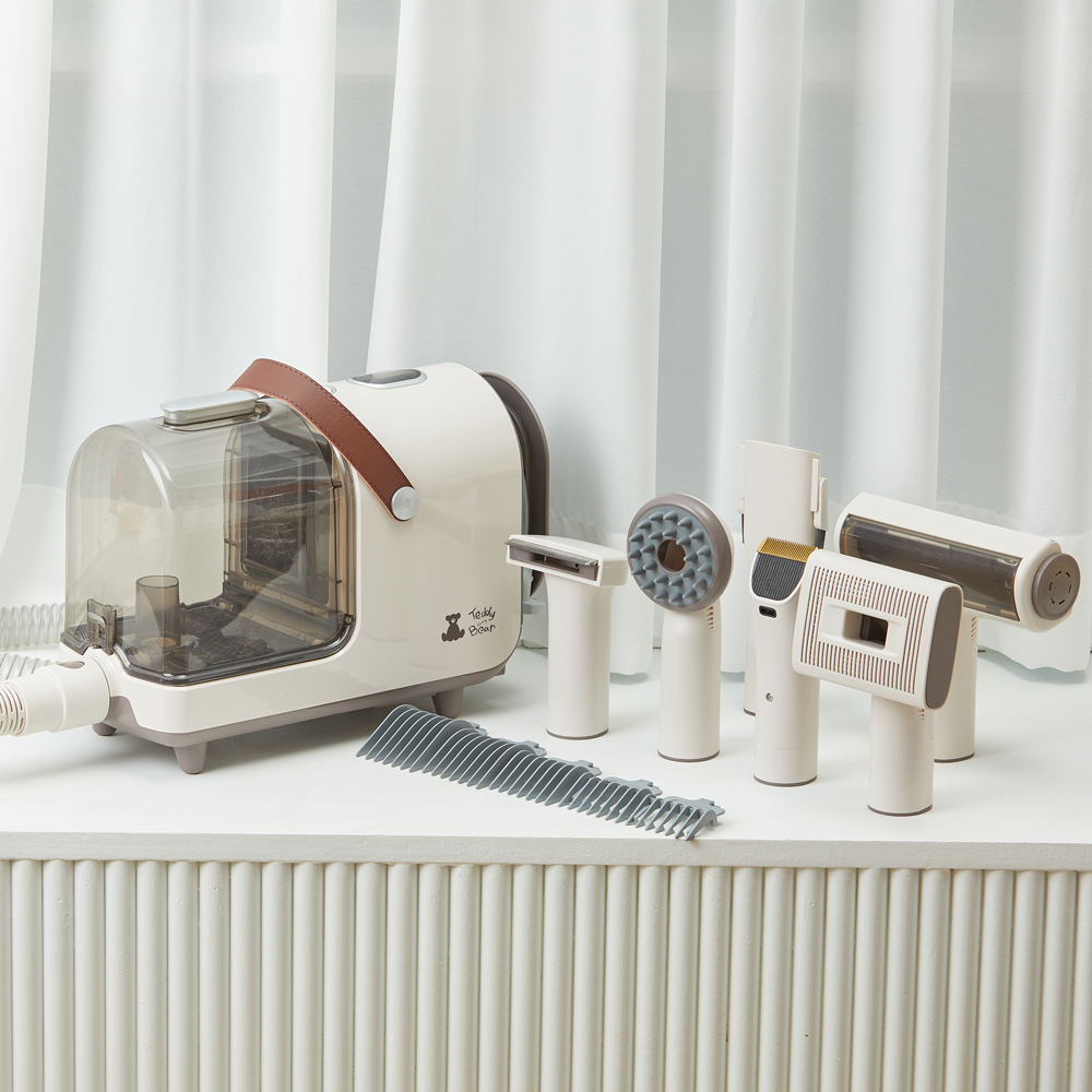 [테디베어] 스마트 7in1 진공 애견미용기 강아지 고양이 이발기 대용량먼지통